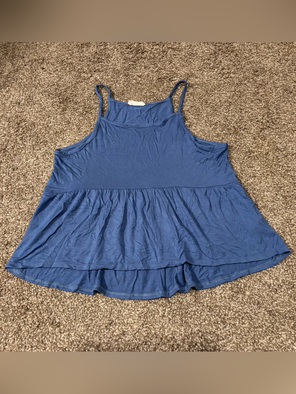 Olivia Rae Blue Ruffled Hem Camisole